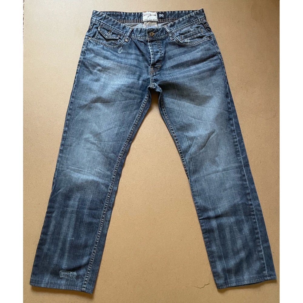 NEW Authentic Y2K Vintage Dolce & Gabana Distressed Straight Leg Jeans